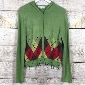 CAbi | Argyle Diamond Hooded Sweater